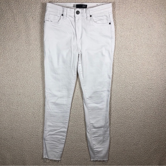 Kut from the Kloth Women’s Connie High Rise Ankle Skinny White Raw Hem S: 2 Jean - Picture 1 of 16